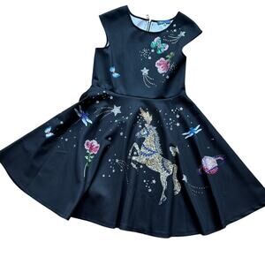 TM by Truly Me Girls Size 14 Skater Dress Carousel Pony Rhinestones!